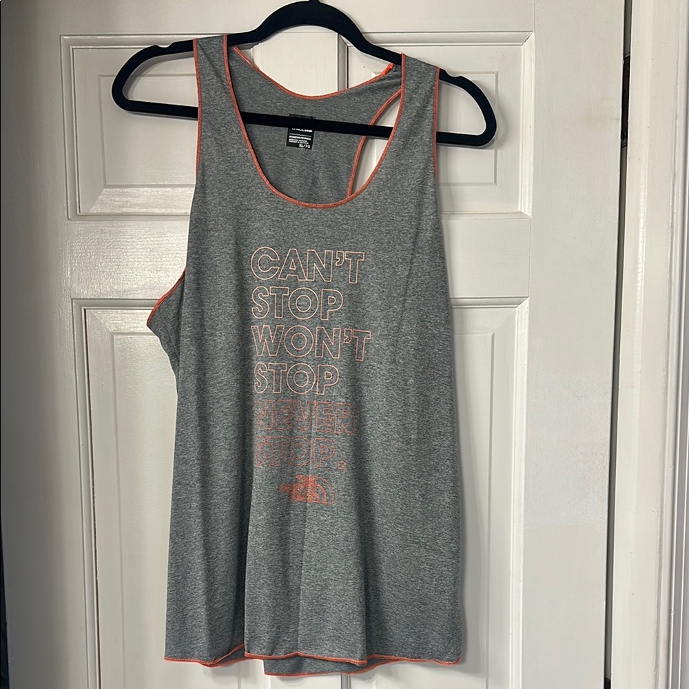 The North Face Gray and Orange Relaxed Tank Top